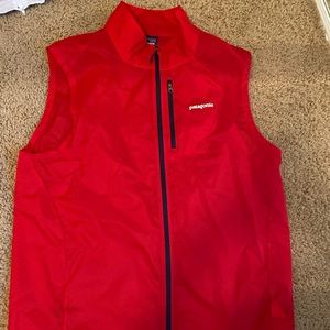 Red Patagonia Rain Vest